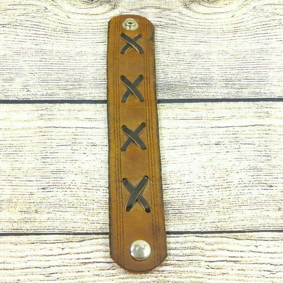 Cuff Leather Bracelet Handmade Boho Wristband Unisex Gift For Men and Women VTG - Picture 7 of 10